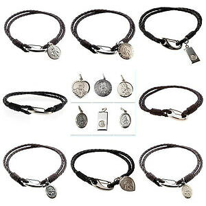 yzWG[EANZT[ X^[OTNXgtH[YU[uXbgt[Vo[obOargento sterling san cristoforomens leather braceletgratis incisione amp; borsa rega