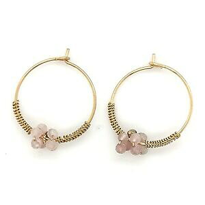 yzWG[EANZT[ u[Nh[UOrW[NAc[Yboucles doreilles zag bijoux quartz rose