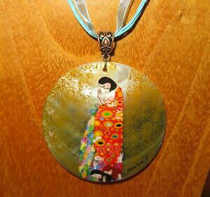 yzWG[EANZT[ }U[y_gOX^tNg[~iVFz[vhope ii aspettando madre ciondolo gustav klimt dipinto a mano guscio zemina firmato