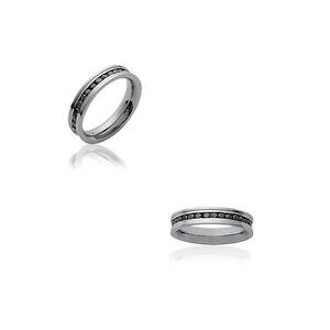 yzWG[EANZT[ ZbgX`[WRjEubNfede nuziale donna incastonato acciaio amp; zirconio nero nuovo scelta