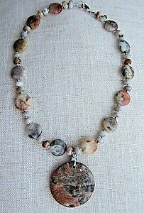 yzWG[EANZT[ }`J[AK^sbcHpbcHr[YlbNXmulticolor agata pizzo pazzo collana di perline 18 di lunghezza