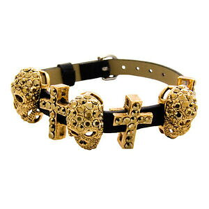 �y���������z�W���G���[�E�A�N�Z�T���[ �o�g���[�E�B���\���S�[���h�X�J���N���X�u���X���b�gbutler e wilson oro grandi skull cross bracciale nuovo