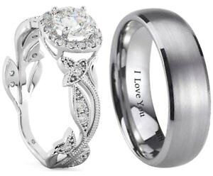 yzWG[EANZT[ `^Vo[X^[OEFfBOV[YtB`lui e lei in titanio925 argento sterling wedding engagement ring serie di finche
