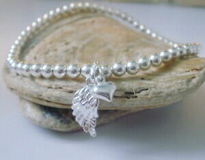 yzWG[EANZT[ X^[OVo[uXbgGWFEBOn[gy_gXgb`nhChbracciali in argento sterling per le donne, angelo ala cuore pendenti