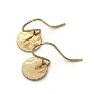 yzWG[EANZT[ n}[fBXNCOaffascinante orecchini con dischi in martellata ottica ygf 14k oro 585