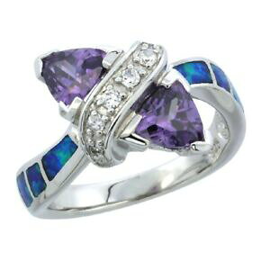 yzWG[EANZT[ Vo[X^[OIp[OgXyAg_uVFCvAWXgn[gAhargento sterling opale anello wtrasparente amp; doppio forma cuore am