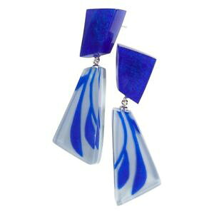 yzWG[EANZT[ WXJVGbghbgCOnuovo zsiska silhouette orecchini pendenti con perno in blu