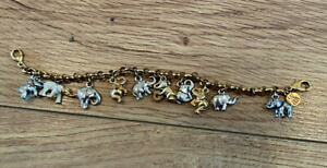 �y���������z�W���G���[�E�A�N�Z�T���[ �u���b�N�X�x���g���[�G���t�@���g�S�[���h���b�L�u���X���b�g�`���[��brooks e bentley elefante placcato oro bracciale con charm