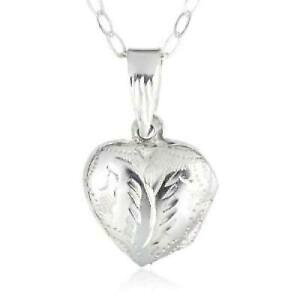 yzWG[EANZT[ Vo[X^[OlbNXn[g_Ijo for girls argento sterling inciso collana con medaglione a cuore siato 14