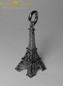 yzWG[EANZT[ GbtF\bhX^[Oy_gVo[~[g925 3d eiffel towerr ciondolo solido sterling timbrato 925 argento 28g 36 x 16 mm