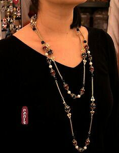 yzWG[EANZT[ O`F[AK^bhubNp[zCgobNgBe[Wcollana lunga catena agata rosso nero perle bianco barocco retro vintage jd 1