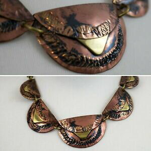 yzWG[EANZT[ lbNXgRgJ[one of a kind artisan martellato rame arte artigianato etnico collana girocollo tribale