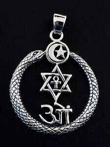 yzWG[EANZT[ Xl[Ny_gV{E{XVo[ciondolo serpente simbolo da divertente 4 religioni ouroboros argento 925 5 g