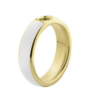 yzWG[EANZT[ CG[zCgXeXX`[Ommelano vividresinring in acciaio inox giallobiancotg 64