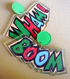 yzWG[EANZT[ u[NhINbv^O2276 boucles doreille clips tag en plexi peint