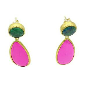 yzWG[EANZT[ ^[RCYACXnECgZ~vVXWFXg[COnhbLS[haylas turchesi, howlite semi preziosi gemstone orecchini 21ct mano placc