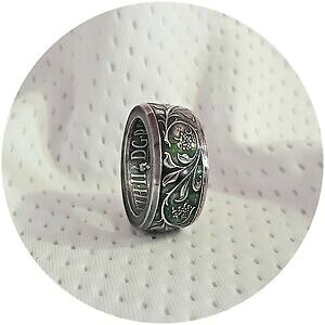 yzWG[EANZT[ Vo[Wr[rAfVHRCOCMX1977 silver jubilee biadesivo moneta anello british uk