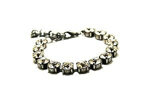 yzWG[EANZT[ XtXL[NX^NAAWFgAeBJgejXuXbgbraccialetto tennis argento anticato realizzata con elementi swarovski crystal clear