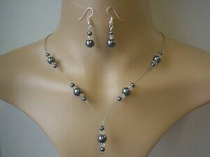 yzWG[EANZT[ uChChfCeBp[NX^lbNXCOZbgdainty perla amp; cristallo collana e orecchini set per le donne spose damigelle 26d