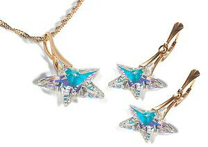 yzWG[EANZT[ XtXL[I[{AX^[NX^YR[YS[htFCZbgaurore boreale star cristalli di swarovski R 18k rose oro vermeil set