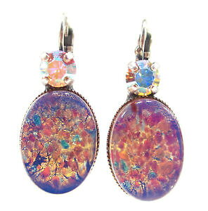 yzWG[EANZT[ [UIp[Be[WKXCOunesclusiva orecchini vintage in vetro fatto a mano dai 1960ern rosa lilla opal