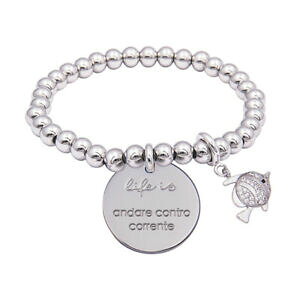 yzWG[EANZT[ WGYuXbgy_g4you foryou jewels bracciale donna elastico life is protezione pendente angelo