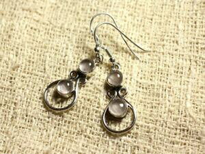 yzWG[EANZT[ u[NhIA[WFgNH[c[YYbo201 boucles doreilles argent 925 28mm quartz rose ronds 6mm