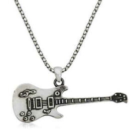 【送料無料】ジュエリー・アクセサリー シルバースターリングエレキギターメンズネックレスクリスマス925 argento sterling chitarra elettrica mens collana musica regalo di natale 960