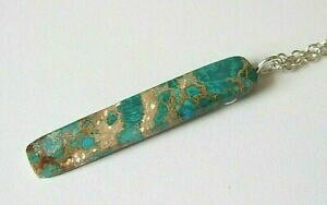 yzWG[EANZT[ ^[RCYV[WXp[X^[OVo[y_glbNXturchese mare sedimenti jasper ciondolo in argento sterling collana 925 1846 cm