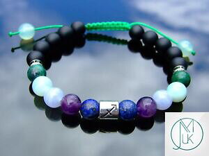 �y���������z�W���G���[�E�A�N�Z�T���[ ���s�X�A���W�X�g���[�X�A�Q�[�g�o�[�X�X�g�[���u���X���b�g�}�N�����q�[�����Osagittarius lapis amethyst lace agate birthstone bracelet 69 macrame healing