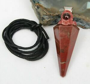 yzWG[EANZT[ bhK[lbgWXp[NX^tH[Q|Cgy_gCLR[hred garnet amp; jasper crystal gemstone vogel point pendant reiki blessed cord