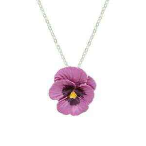 yzWG[EANZT[ GisNg[Vo[t[y_gpW[pansy perfezione dello smalto rosa tono argento fiore ciondolo