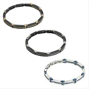 yzWG[EANZT[ YuXbg{bJf}c[gX`[bracciale uomo boccadamo man magliato in acciaio pvd bicolore