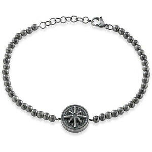 yzWG[EANZT[ ZN^[YuXbgBe[WRNVw}^Cgobracciale uomo sector collezione vintage rosa dei venti in acciaio e ematite