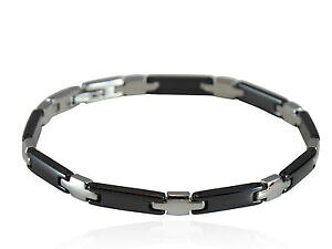 yzWG[EANZT[ uXbgfNXubNZ~bNZ~bNXeXX`[bracciale modello cross nero ceramic ceramica acciaio inox 316l lunghezze 19 21 cm