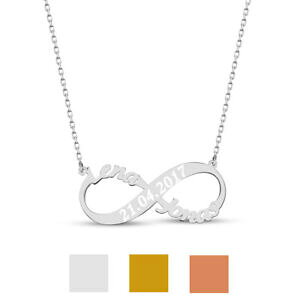 yzWG[EANZT[ CtBjeBCtBjeB`F[infinito infinity nome catena con 2 nomi desiderio incisione data dal 925er argento