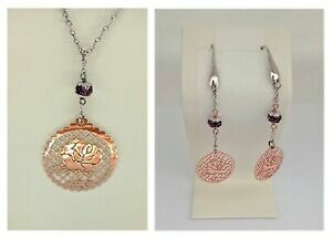 yzWG[EANZT[ Zbgp[lbNXCOVo[{bJf~t[sNset parure collana orecchini donna ragazza argento 925 boccadamo mya fiore rosa