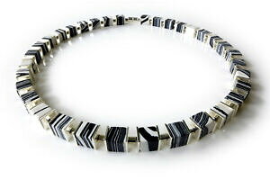 �y���������z�W���G���[�E�A�N�Z�T���[ �[�u��??�}���`�J���[�A�[�g�O���X�X�e�����X�X�`�[���`�F�[���u���b�N�z���C�g�l�b�N���X??a sign ?? zebra ?? multicolor artevetro amp; acciaio inox catenacollana ne