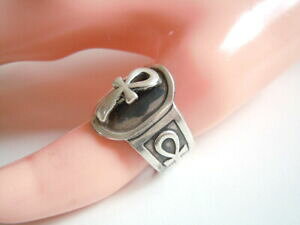 �y���������z�W���G���[�E�A�N�Z�T���[ �I�[�v���I�[�v���V���o�[�����O�A���N�N���X�X�^���vapertoaperto argento anello 3 x ankh croce testato senza timbro 8,4 ggr59