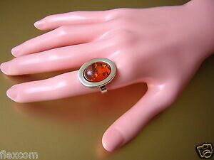 yzWG[EANZT[ Vo[OAo[nj[Ao[925 anello argento con miele ambra 5,0 g17,0 mm ambra