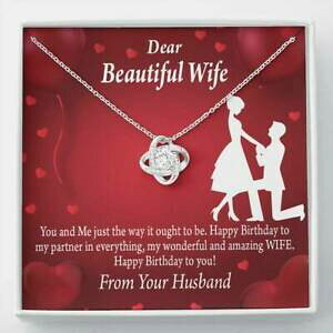 �y���������z�W���G���[�E�A�N�Z�T���[ ���b�Z�[�W�n�b�s�[�o�[�X�f�[�J�[�h���u�m�b�g�l�b�N���Xwife moglie messaggio scheda dear bello buon compleanno love nodo collana