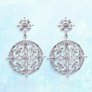 【送料無料】ジュエリー・アクセサリー ペンダネーションイヤリングトーンクアドリフォリオレースメッキホワイトゴールドセレモニーorecchini a perno tondo quadrifoglio pizzo placcato oro bianco cz cerimo