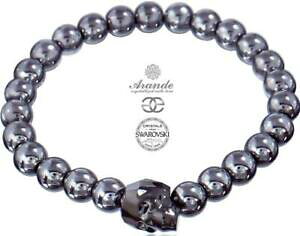 yzWG[EANZT[ XtXL[NX^j[Nw}^Cgi`XJuXbgcristalli swarovski unico bracciale teschio naturale certificato ematite