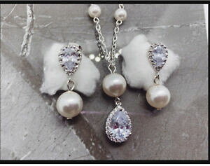 yzWG[EANZT[ XtXL[p[uC_uCYChZbgswarovski perla amp; cz da sposa, madre della sposa, matrimonio, damigella donore regalo set