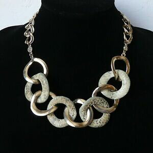 yzWG[EANZT[ Be[WlJ[u_uEFtNXl[NXLlbNXO[S[hvintage monet curva doppio collegamento a trama grossa dichiarazione collana p