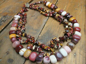 yzWG[EANZT[ [JCggvXghp[WFXg[lbNXXe[ggla mookaite triple strand perlina collana gemstone dichiarazione