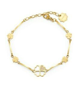 �y���������z�W���G���[�E�A�N�Z�T���[ �u���X�E�F�C�`���N���X�`�[���u���X���b�g�N�A�h���t�H���I�S�[���hbracciale brosway chakra acciaio 316l bhkb012 quadrifoglio gold