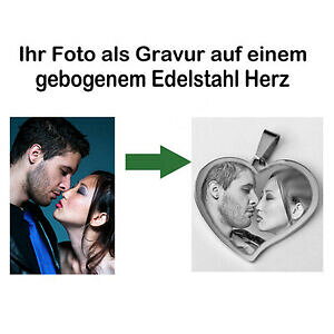 yzWG[EANZT[ XeXn[gg[[in acciaio inox sagomata cuore incisione foto incisione immagine rimorchio della foto come regalo