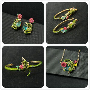 yzWG[EANZT[ wbhhXlbNXCONR_CuXbgS[hbL}jLAcopricapo collana orecchini braccialetto coccodrillo smalto placcato oro 18k yd1