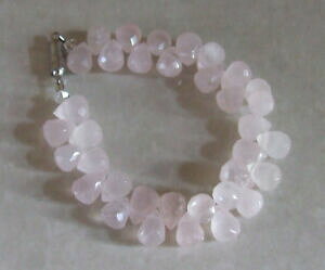 yzWG[EANZT[ i`i`p[sNNH[g}OibNXibvuXbgbella belle naturale a forma di pera rosa quarts gem stone magneric snap bracciale